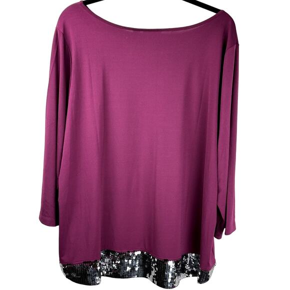 Joan Rivers NWOT Women Size XL Long Sleeve Embellished Sequins Hem Plumb Tunic - Picture 2 of 12